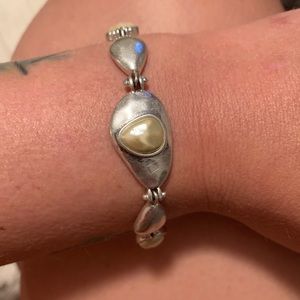 Lucky Brand silver and pearl bracelet